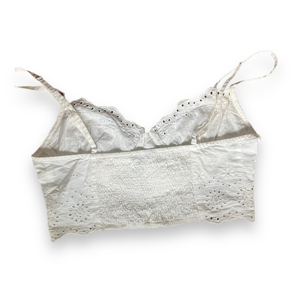 Bershka Swiss Embroidered Tank Top Bralette in White - Picture 7 of 14